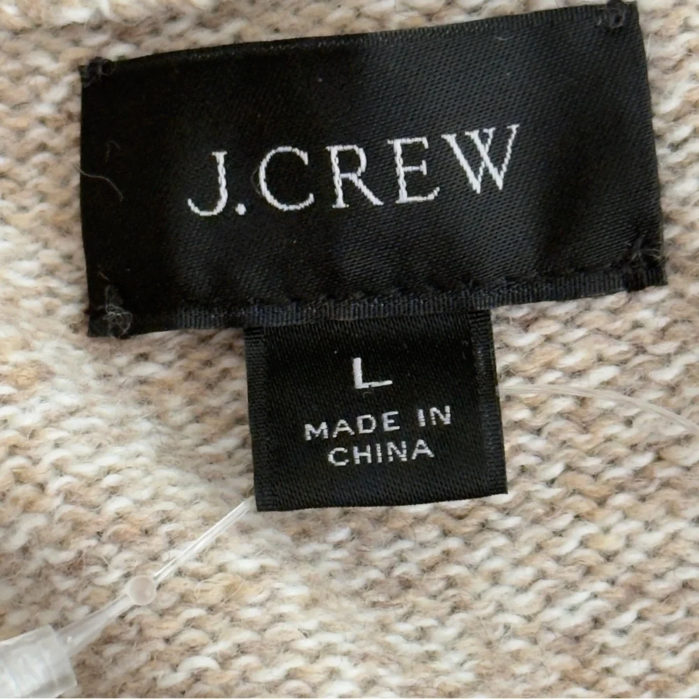 NWT Men’s J. Crew Tan Merino Wool Blend  1/4 Zip Pullover Sweater Jumper